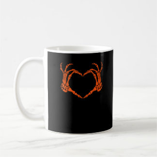 Caneca De Café Skeleton Sinal de Coração Mão Design do Figurino H