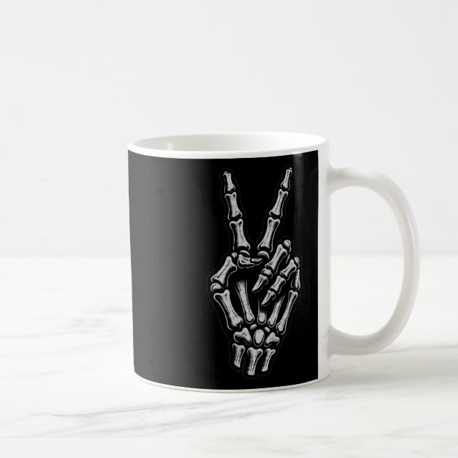 Caneca De Café Skeleton - Sinal de Paz 1 (Direita)