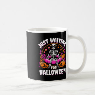 Caneca De Café Skeleton Women Men Só Esperando Pelo Dia das Bruxa