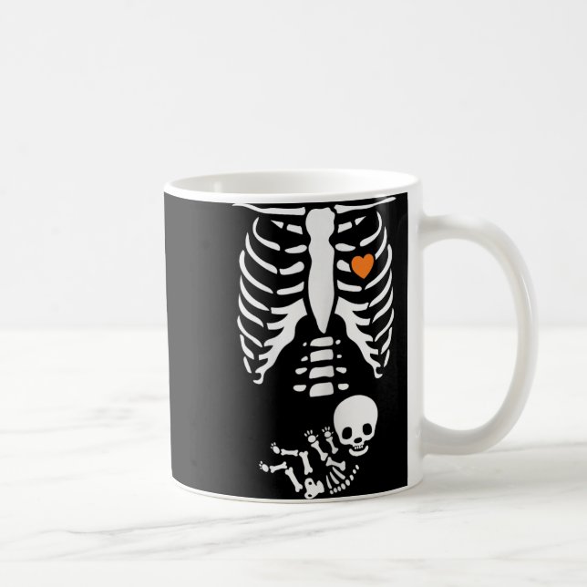 Caneca De Café Skeleton Xray Halloween Costume Pregnant Women Mom (Direita)