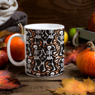 Caneca De Café Skeletons Dançantes Halloween ou Dia dos Mortos