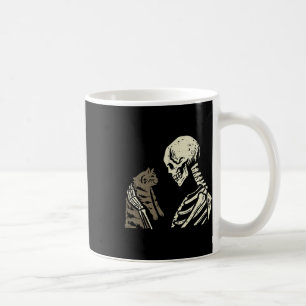 Caneca De Café Skelling Segurando Gato Divertido Homens do Hallow
