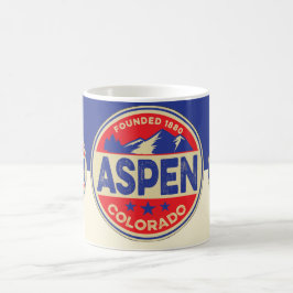 Caneca De Café Ski Aspen Blue & Red Mug
