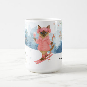 Caneca De Café Ski Cat está esquiando na Festa de Despedida de So