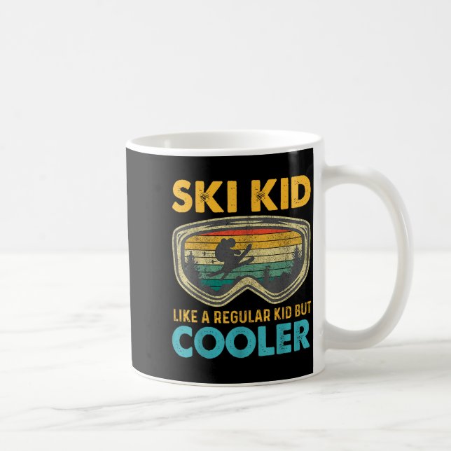 Caneca De Café Ski Kid Like A Regular Kid But Cooler Skiing Lover (Direita)