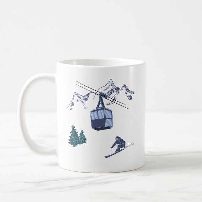 Caneca De Café Ski Scene Winter Sports (Esquerda)