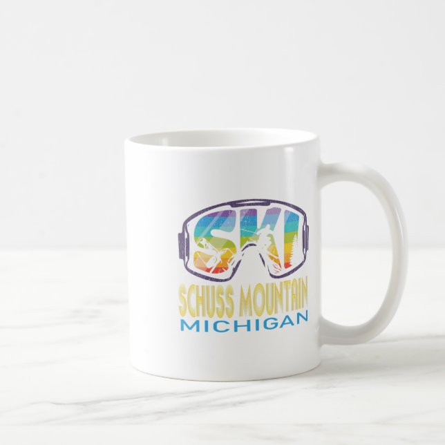 Caneca De Café Ski Schuss Mountain Michigan Skiing Vacation  (Direita)