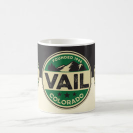Caneca De Café Ski Vail Black & Tan Mug