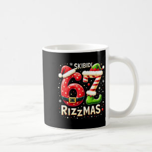 Caneca De Café Skibidi 67 Rizzmas Meme de Natal Engraçado Elfo Pa