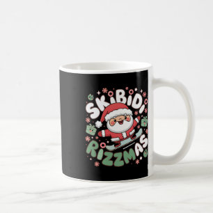 Caneca De Café Skibidi Rizzmas Kawaii Papais noeis Snowboard Dive