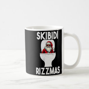 Caneca De Café Skibidi Rizzmas Natal Papai Noel Toalete Engraçado