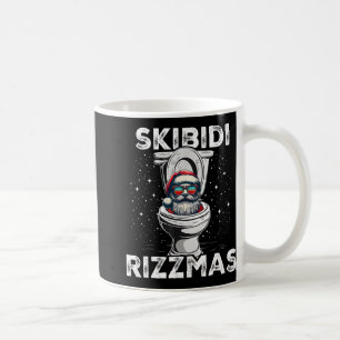 Caneca De Café Skibidi Rizzmas Toalete Engraçado Papai Noel Elefa