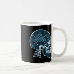 Caneca De Café Skull Funny Billiards Jogador de Piscina Esportivo