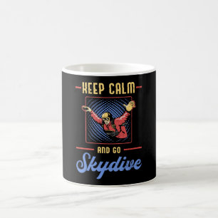 Caneca De Café Skydiving Skydiver Retro Mantenha Calma Presente E