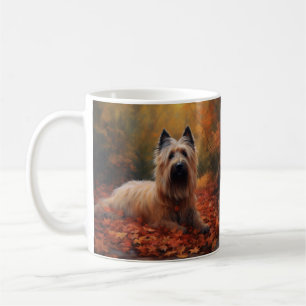Caneca De Café Skye Terrier no outono deixa cair inspiração
