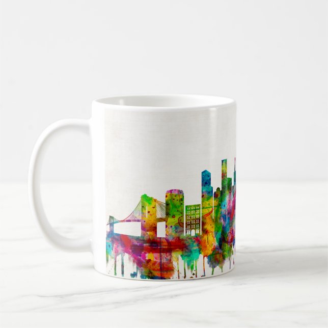 Caneca De Café Skyline Brooklyn Nova York (Esquerda)