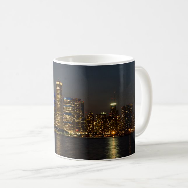 Caneca De Café Skyline Chicago Pano Coffee Mug (Frente Esquerda)