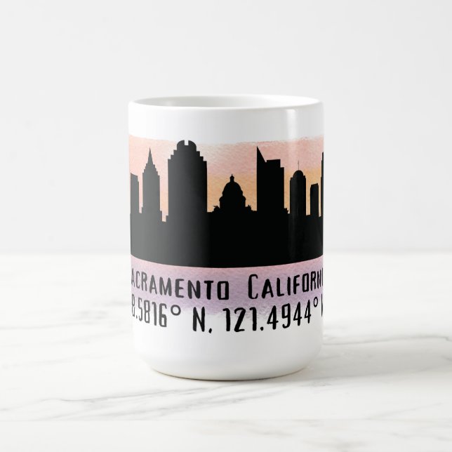 Caneca De Café Skyline Cidade de Sacramento CA (Centro)