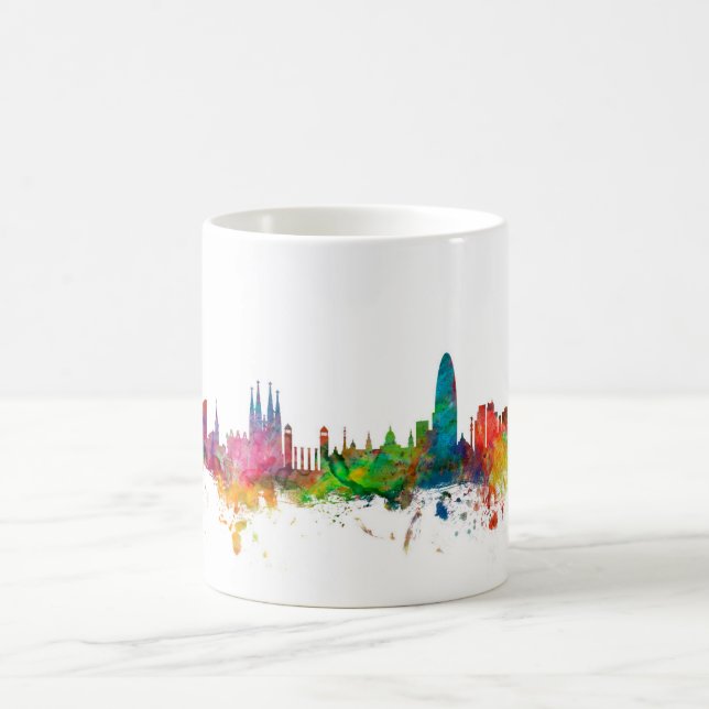 Caneca De Café Skyline da espanha de Barcelona (Centro)