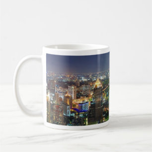 Caneca De Café Skyline de Banguecoque Tailândia no panorama da