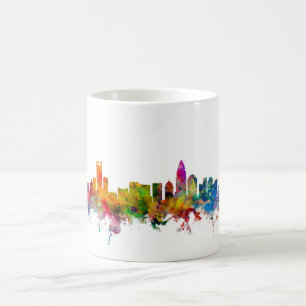 Caneca De Café Skyline de Charlotte North Carolina