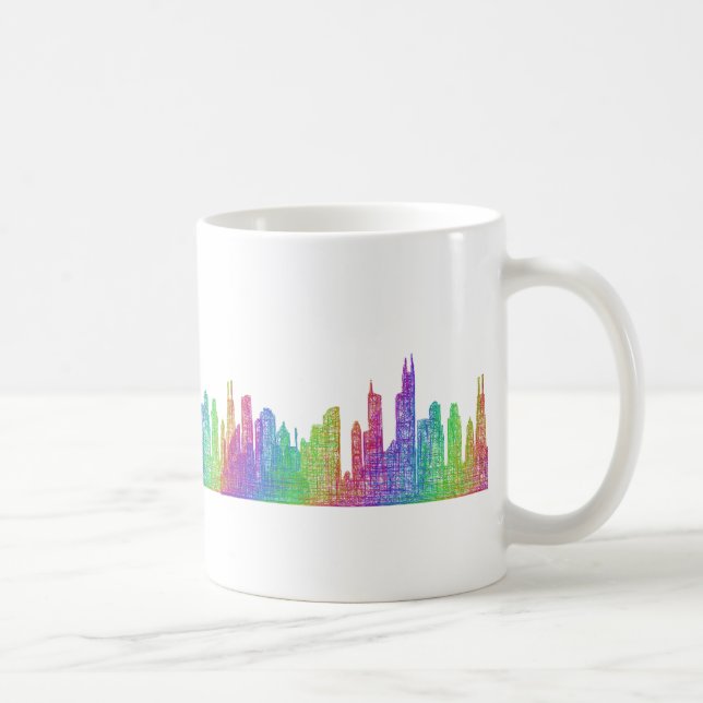 Caneca De Café Skyline de Chicago (Direita)