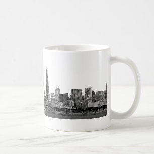Caneca De Café Skyline de Chicago gravada