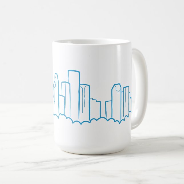 Caneca De Café Skyline de Houston (Frente Esquerda)