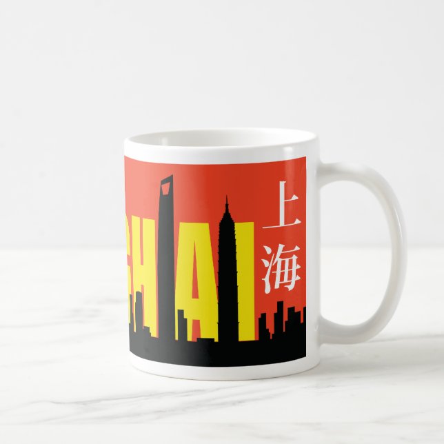 Caneca De Café Skyline de Shanghai (Direita)