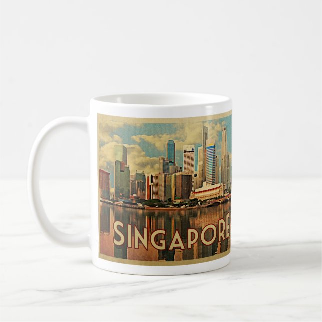 Caneca De Café Skyline de Singapura (Esquerda)