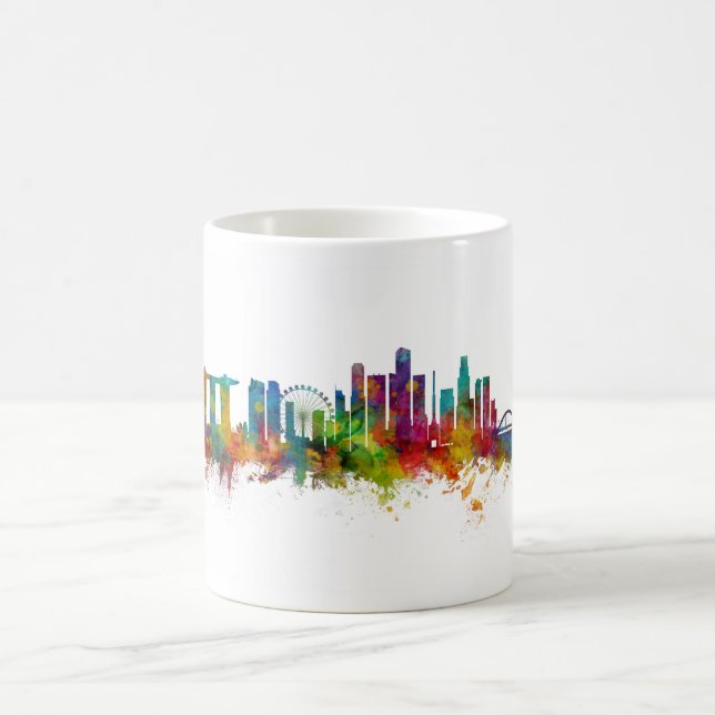 Caneca De Café Skyline de Singapura (Centro)