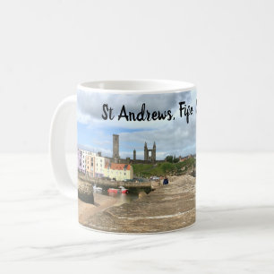 Caneca De Café Skyline de St Andrews, pífano, Scotland com cais