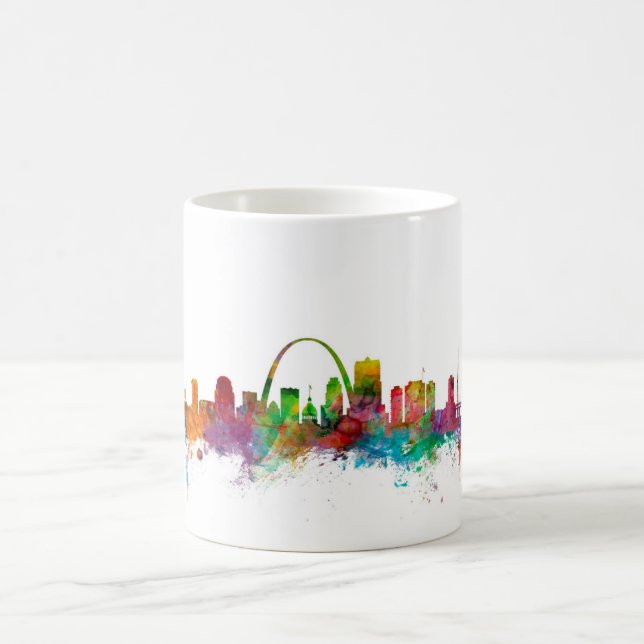 Caneca De Café Skyline de St Louis Missouri (Centro)