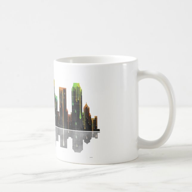 Caneca De Café Skyline de Tulsa Oklahoma (Direita)