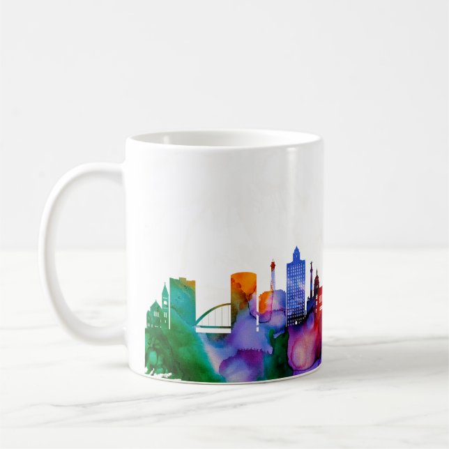Caneca De Café Skyline Des Moines (Esquerda)