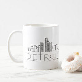 Caneca De Café Skyline estilizado de Detroit