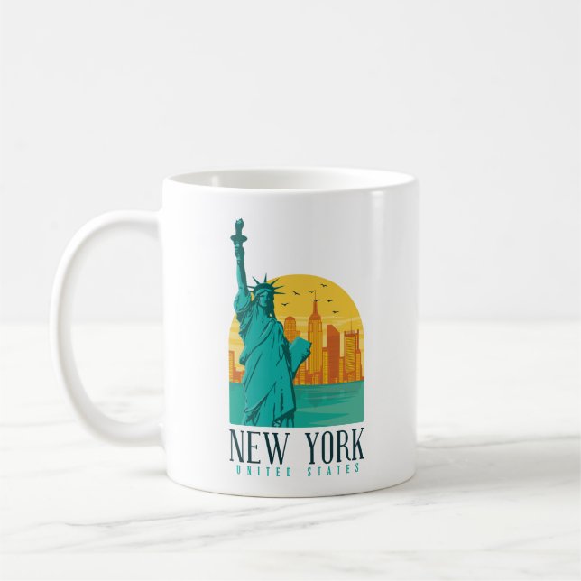 Caneca De Café Skyline Na moda de Nova York (Esquerda)