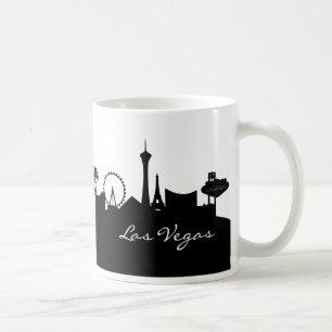 Caneca De Café Skyline preto e branco de Las Vegas
