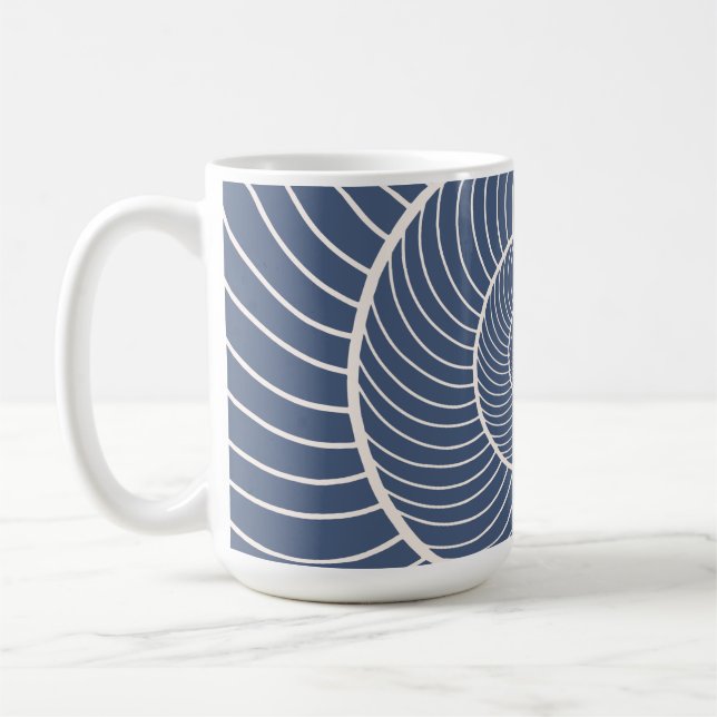 Caneca De Café Slate blue creme espiral caracci café fibonacci mu (Esquerda)