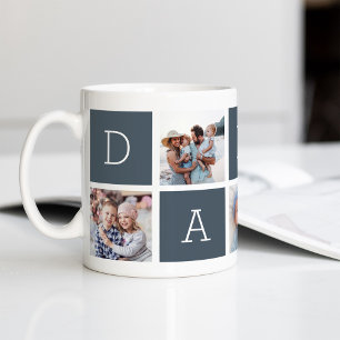 Caneca De Café Slate   Colagem de fotos do Pai 5 personalizado