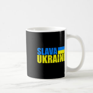 Caneca De Café Slava Ukraini Cores da Bandeira da Ucrânia Desgast