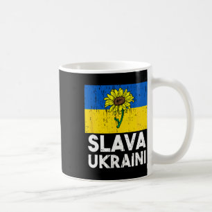 Caneca De Café Slava Ukraini Girassol Apoie a Ucrânia Camiseta Ma