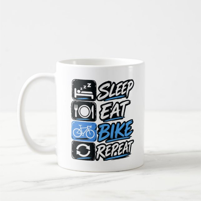 Caneca De Café Sleep Eat Bike Repeat (Esquerda)