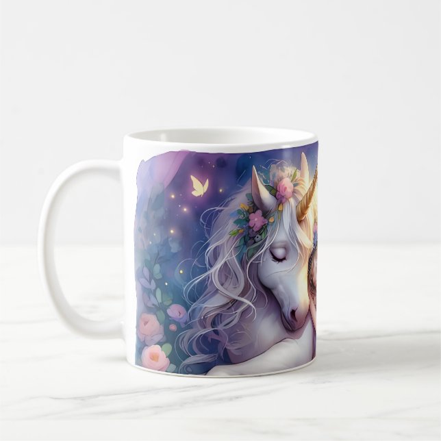 Caneca De Café Sleeping Girl Unicorn Dreamscape (Esquerda)