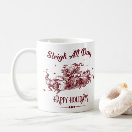 Caneca De Café Sleigh All day Vintage Christmas