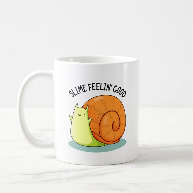 Caneca De Café Slimin Feelin Good Funny Snail Pun (Esquerda)