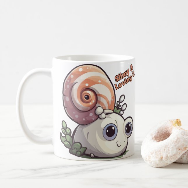 Caneca De Café Slimy e Adorando (Com Donut)