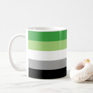 Caneca De Café SlipperyJoe's Aromtic Pride Flag gay Dom LGBTQ