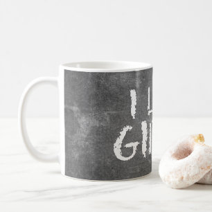 Caneca De Café SlipperyJoe's Eu Gosto de Meninas quadro-negro suj