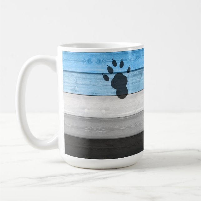 Caneca De Café SlipperyJoe's impressão de pata de lontra preta ca (Esquerda)